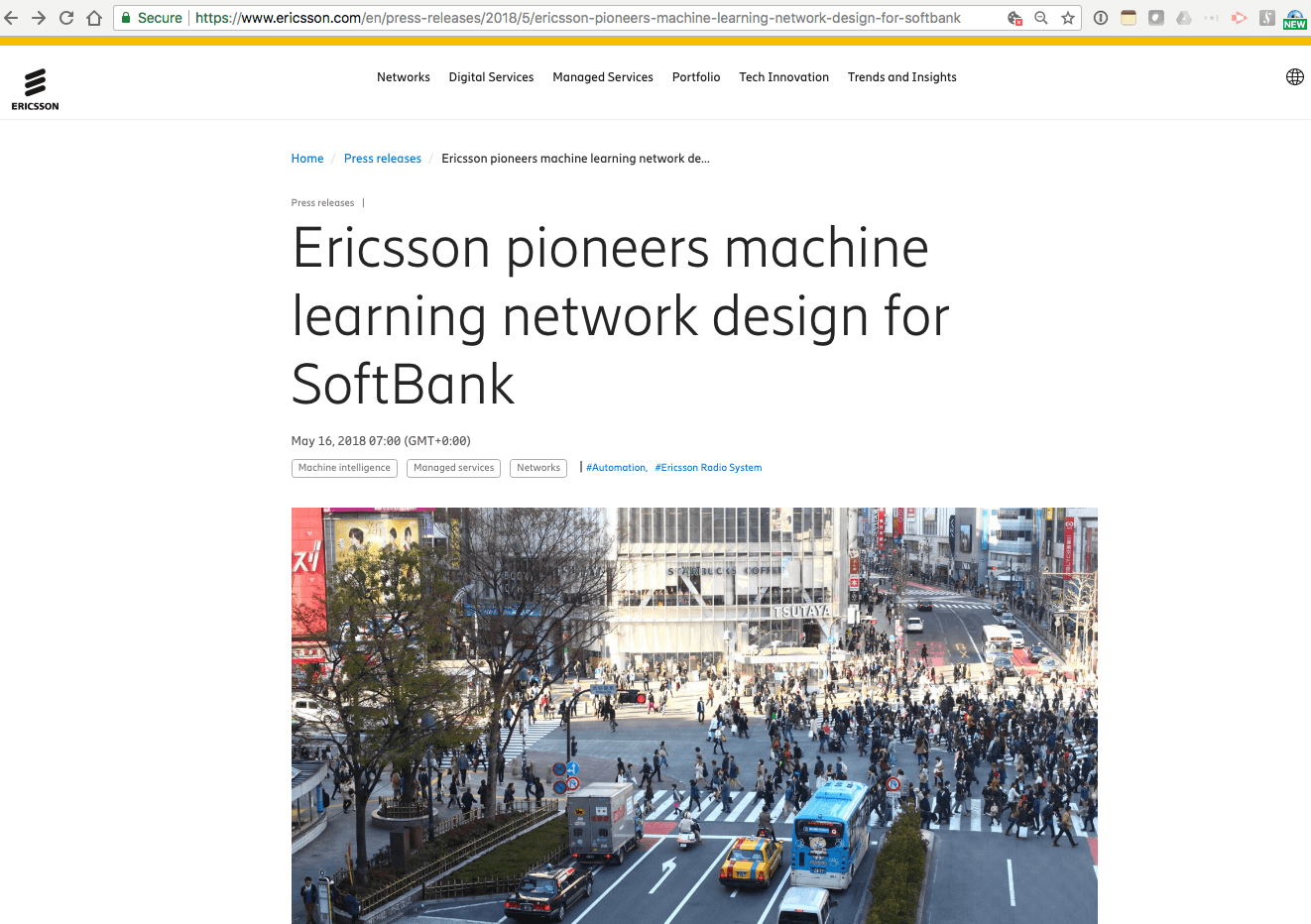 Softbank Implements Machine Learning In The RAN With Ericsson 